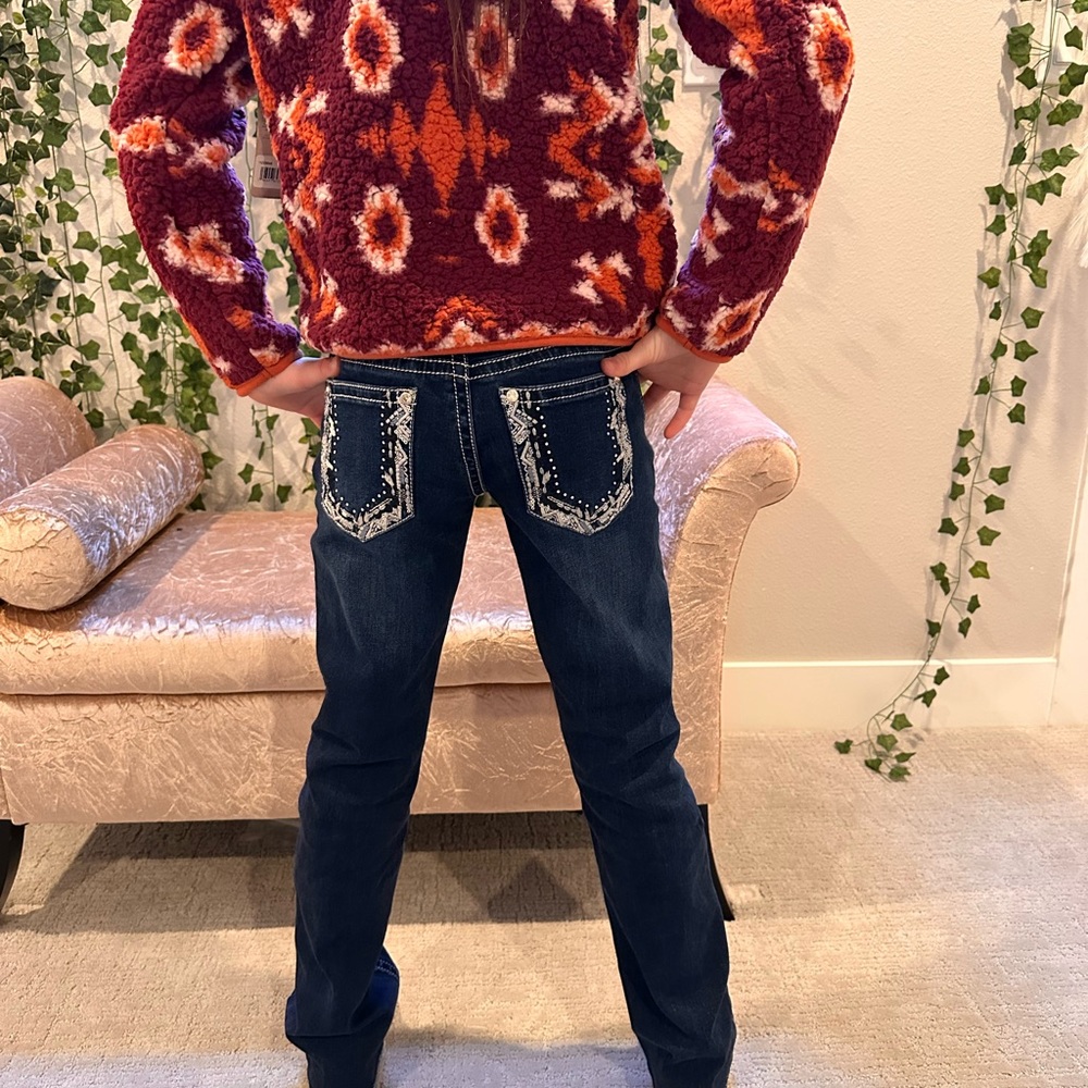 Dark Blue Straight Leg Jeans